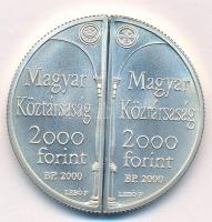 2000. 2000Ft Ag "Lórántffy Zsuzsanna / Sárospatak" (2xklf) kapszulában, tanúsítvánnyal T:B...