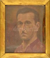 Czigány jelzéssel: Férfi portré. Olaj, karton (hibás), üvegezett keretben, 41×35 cm