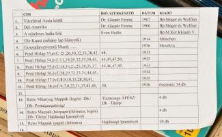 Nagy könyv és nyomtatvány tétel: benne utazási könyvek: Gáspár Ferenc, Sven Hedin A rejtelmes India ...