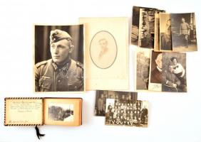cca 1910-1940 12 db II. világháborús, számos első világháborús fotó fotóalbumban és küllön + 48 db egyéb fotó