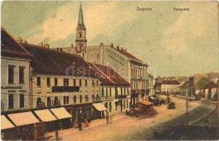 1910 Sopron, Várkerület, Pesti Magyar Kereskedelmi Bank, üzletek, könyvnyomda. Kummert L. utóda kiadása 445. sz. (EK)