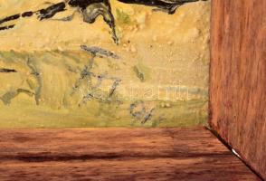 Fleischer Anna: Téli táj. Olaj, vászon. Jelzett 13,5x18,5 cm Keretben