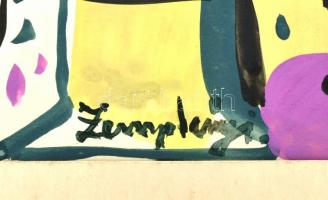 Zemplényi jelzéssel: Asztali csendélet. Vegyes technika, papír, 28×44 cm