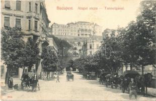 Budapest I. Alagút utca, lovaskocsik. Taussig A. 6834.