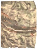 cca 1900 Nagy méretű kézzel festett és írott térképek délszláv területekről. Szerbia, Montenegro, Ho...