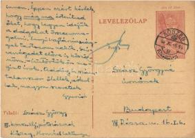 1942 Szász György zsidó III. KMSZ zlj. pótszázados (közérdekű munkaszolgálatos) levele feleségének Szász Klárának a kőszegi munkatáborból / WWII Letter of a Jewish labor serviceman to his wife. Judaica
