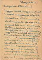 1942 Szász György zsidó III. KMSZ zlj. pótszázados (közérdekű munkaszolgálatos) levele feleségének S...