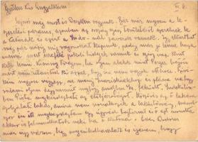 1940 Stern László zsidó 208/15 KMSZ (közérdekű munkaszolgálatos) levele feleségének a munkatáborból ...