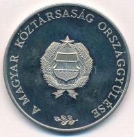 1989. A Magyar Köztársaság Országgyűlése / Parlament- Budapest fém emlékérem tokban (40mm) T:1 (PP) ph.