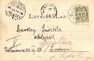 1902 Tokaj, Fő tér, Gyógyszertár. Fénynyomat Divald műintézetéből