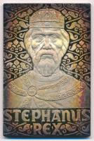 DN Stephanus Rex Szent István király portréját ábrázoló, jelzett Ag emlékplakett ÁPV dísztokban (60,87g/0.835/40x60mm) T:1 (PP) patina