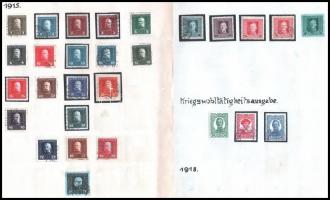 K.u.k. Feldpost több mint 100 különféle bélyeg albumlapokon