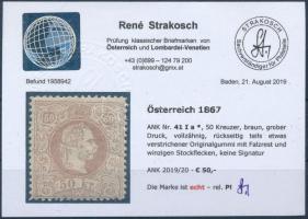 50kr brown Certificate: Strakosch 50kr barna Certificate: Strakosch