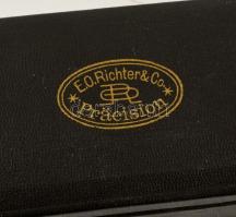 cca 1930 Richter óriás körző készlet fa nyéllel. Saját tokjában