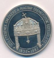 Kelemen Kristóf (1922-2001) 1987. MÉE / Erzsébet királyné születésének emlékére ezüstözött fém emlékérem (42,5mm) T:1 (eredetileg PP)