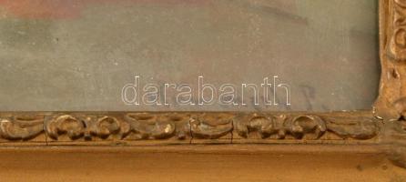 Kümmerle Pál (1873-?): Leányvásár. Olaj, karton, jelzett, apró festék hibákkal, 30×40 cm