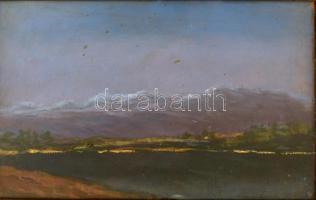 Szepesi Kuszka Jenő (1885-1948): Vízparti táj. Olaj, karton, jelzett, üvegezett keretben, 25,5×39 cm