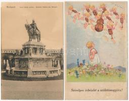 52 db RÉGI képeslap: magyar és külföldi városok, motívum képeslapok / 52 pre-1945 postcards: Hungari...