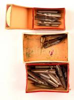 cca 1930 3 db töltőtoll hegy doboz tartalommal. Schuler, Redis, Évszázad toll