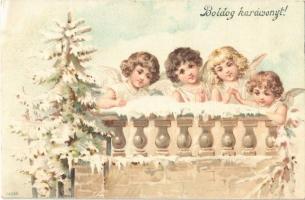 1900 Boldog Karácsonyt! / Christmas greeting art postcard. litho (EK)