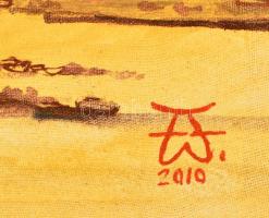 Ferkovics József (1961-): Utcakölykök. Olaj, vászon, jelzett, 35×38,5 cm