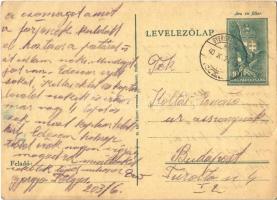 1940 Koltai Ernő zsidó 203/6 KMSZ (közérdekű munkaszolgálatos) levele édesanyjának Koltai Ernőnének a gyergyótölgyesi munkatáborból / WWII Letter of a Jewish labor serviceman to his mother from the labor camp of Tulghes. Judaica (EK)