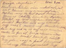 1940 Koltai Ernő zsidó 203/6 KMSZ (közérdekű munkaszolgálatos) levele édesanyjának Koltai Ernőnének ...