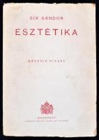 Sík Sándor: Esztétika. Bp.,1942, Szent István-Társulat. Második kiadás. Kiadói papírkötés, kissé szakadozott borítószélekkel.