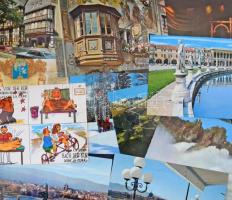 Kb. 350 db MODERN külföldi városképes lap pár leporelloval / Cca. 350 modern European town-view postcards with some leporellos