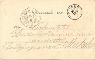 1900 Poprád (Magas-Tátra, Vysoké Tatry); Fő tér, templom / main square, church (kis sarokhiány / sma...