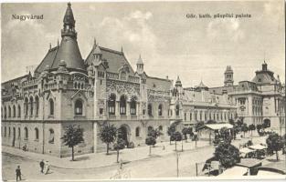 1916 Nagyvárad, Oradea; Görögkatolikus püspöki palota, piaci árusok. Rigler József Ede rt. kiadása / Greek Catholic bishop's palace, market vendors