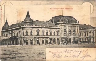 1905 Nagyvárad, Oradea; Kereskedelmi csarnok, Nádor Henrik, Silberstein, Jung Ferenc üzlete. I. D. K. F. E. 22. / commercial hall, shops (fl)