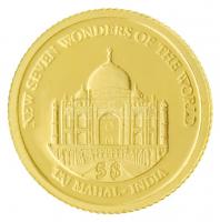 Salamon-szigetek 2011. 5$ Au "A világ hét új csodája - Tádzs Mahal" tanúsítvánnyal (0,5g/5...