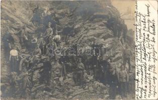 1913 Osztrák-magyar katonák csoportképe Ledenicében (Kotor) / Austro-Hungarian K.u.K. military, soldiers group photo in Ledenice (Montenegro), photo (EK)