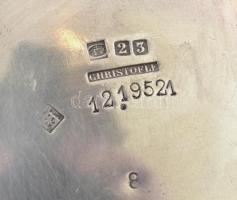 Christofle art deco ezüstözött kiöntő, jelzett, d: 14 cm