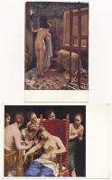 11 db főleg MODERN használatlan motívum képeslap: erotikus hölgyek / 11 mostly modern unused motive postcards: erotic ladies