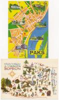 8 db MODERN motívum képeslap: térképek / 8 modern motive postcards: maps