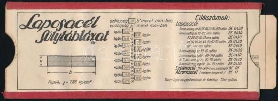 cca 1920 Laposacél súlytáblázat mechanikus, papír. 22 cm