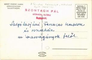 Salgótarján, Szent Ferenc rendiek plébániatemploma az iparvágányok felől. Szontagh Pál okleveles épí...