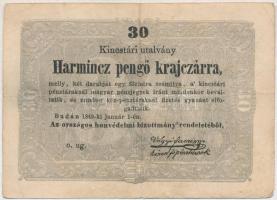 1849. 30kr Kossuth bankó T:III tűlyuk Adamo G103