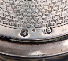 Ezüst(Ag) tetejű pipere készlet, jelzett, 5 db, kis kopásnyomokkal