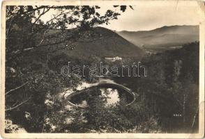 Parádfürdő, Gyógyvíz medence a Kastély szállóval (15,1 cm x 10,2 cm) (apró lyuk / pinhole)