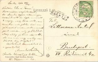 1910 Szentes, Kossuth tér és utca, könyvnyomda, Szepe Károly üzlete + "HÓDMEZŐVÁSÁRHELY-SZOLNOK...