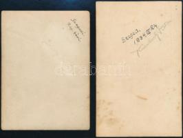 cca 1930 Szegedi reptéren lefényképezett magyar pilóta 2 db fotója, feliratozott. 9x12 cm, 9x13 cm