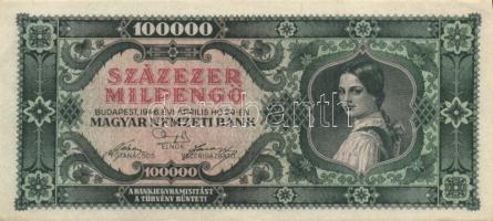 1946. 100.000MP + 100.000BP T:I,I- pici saroktörés