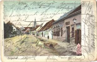 1905 Szigetvár, Kanizsai utca, üzlet (kopott sarkak / worn corners)