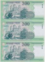 2004. 200Ft "FB" (3x) sorszámkövetők T:I