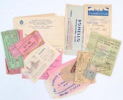 cca 1920-40 kb 30 db olasz utazási és egyéb jegy, és reklám / ca 30 Italian traffic and other tickets