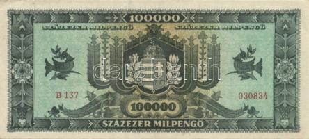 1946. 100.000MP + 100.000BP T:I,I- pici saroktörés