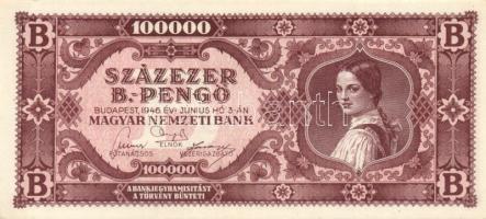 1946. 100.000MP + 100.000BP T:I,I- pici saroktörés